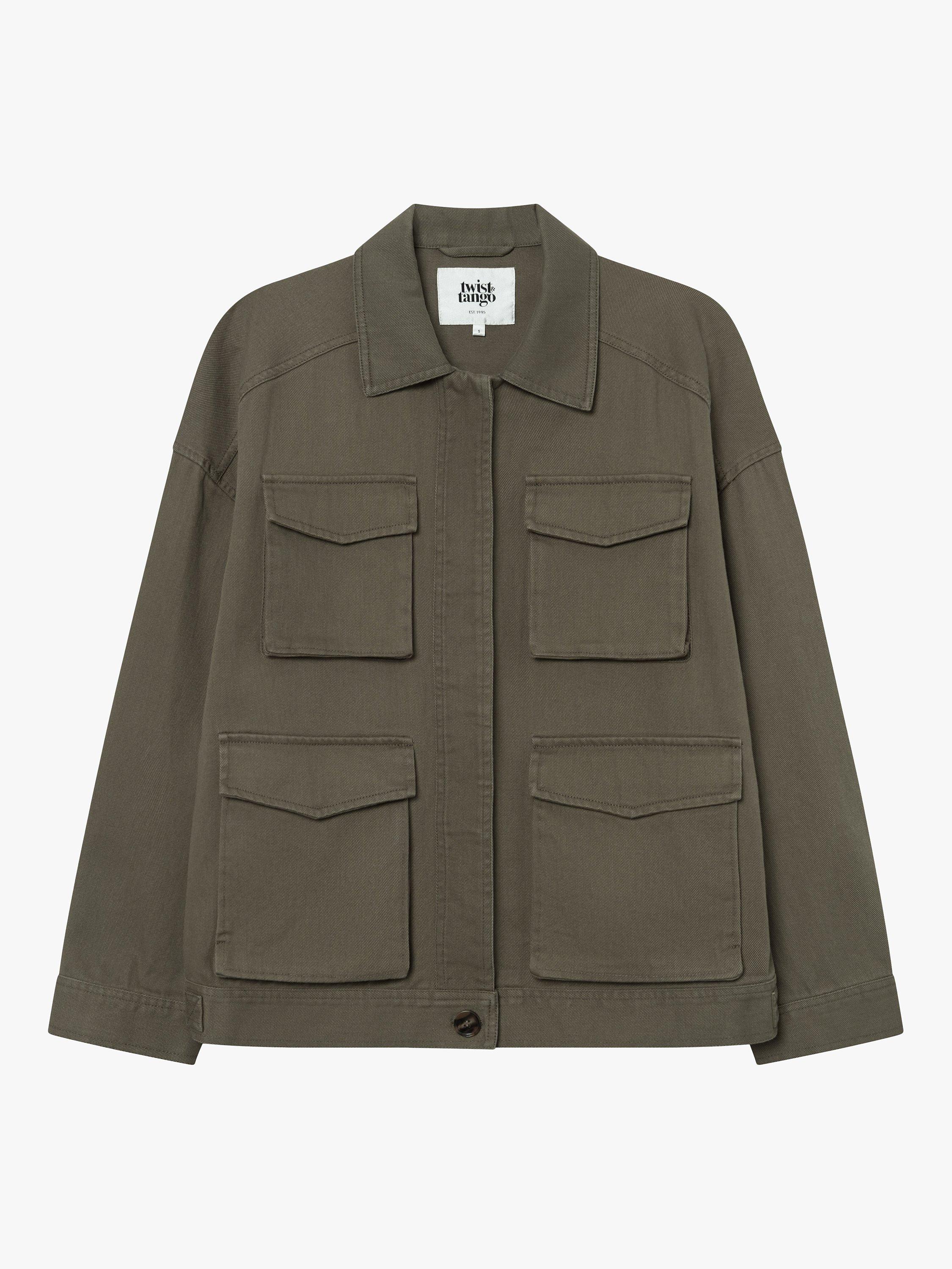 Product image 4 of 5, which shows Twist & Tango Zelda Cotton Twill Oversized Jacket, Khaki, XS