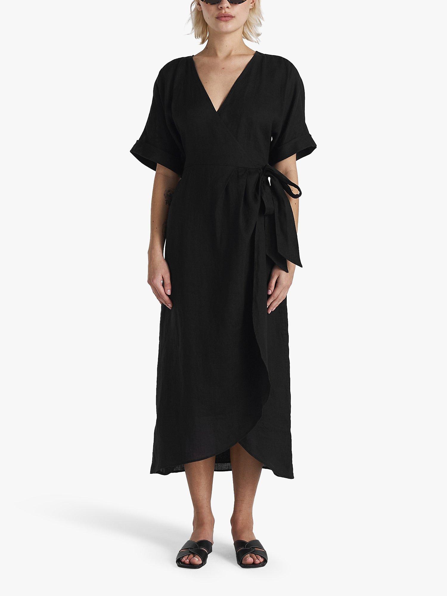 Product image 1 of 5, which shows Twist & Tango Mya Linen Dress, Black, 10