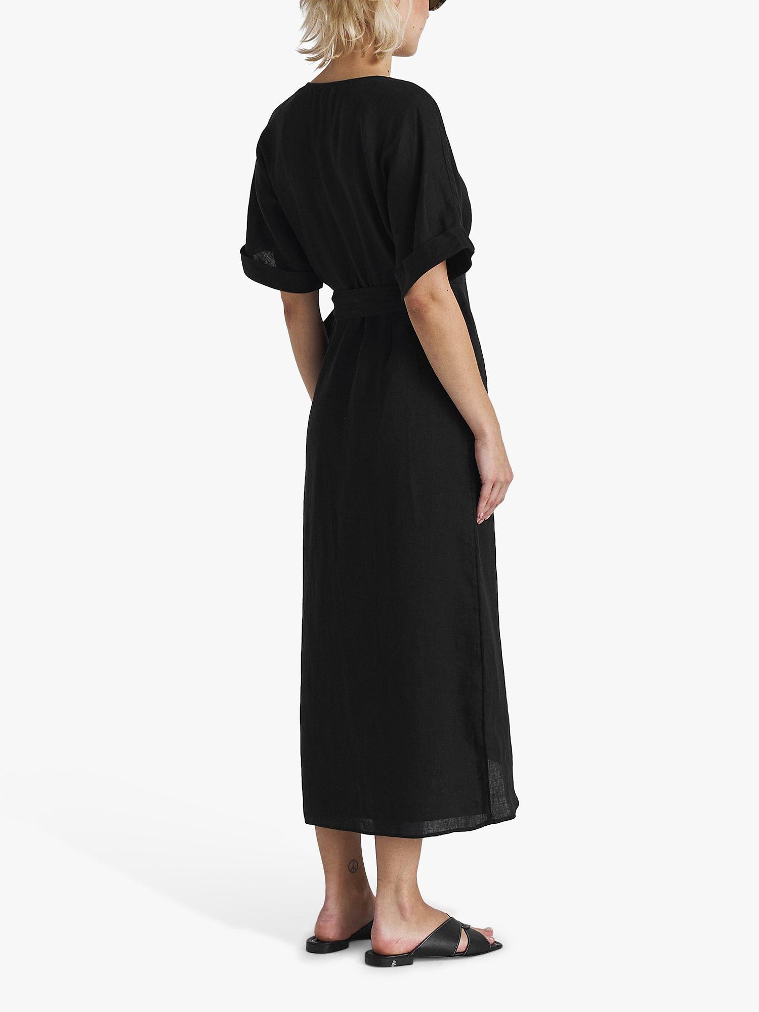 Product image 2 of 5, which shows Twist & Tango Mya Linen Dress, Black, 10