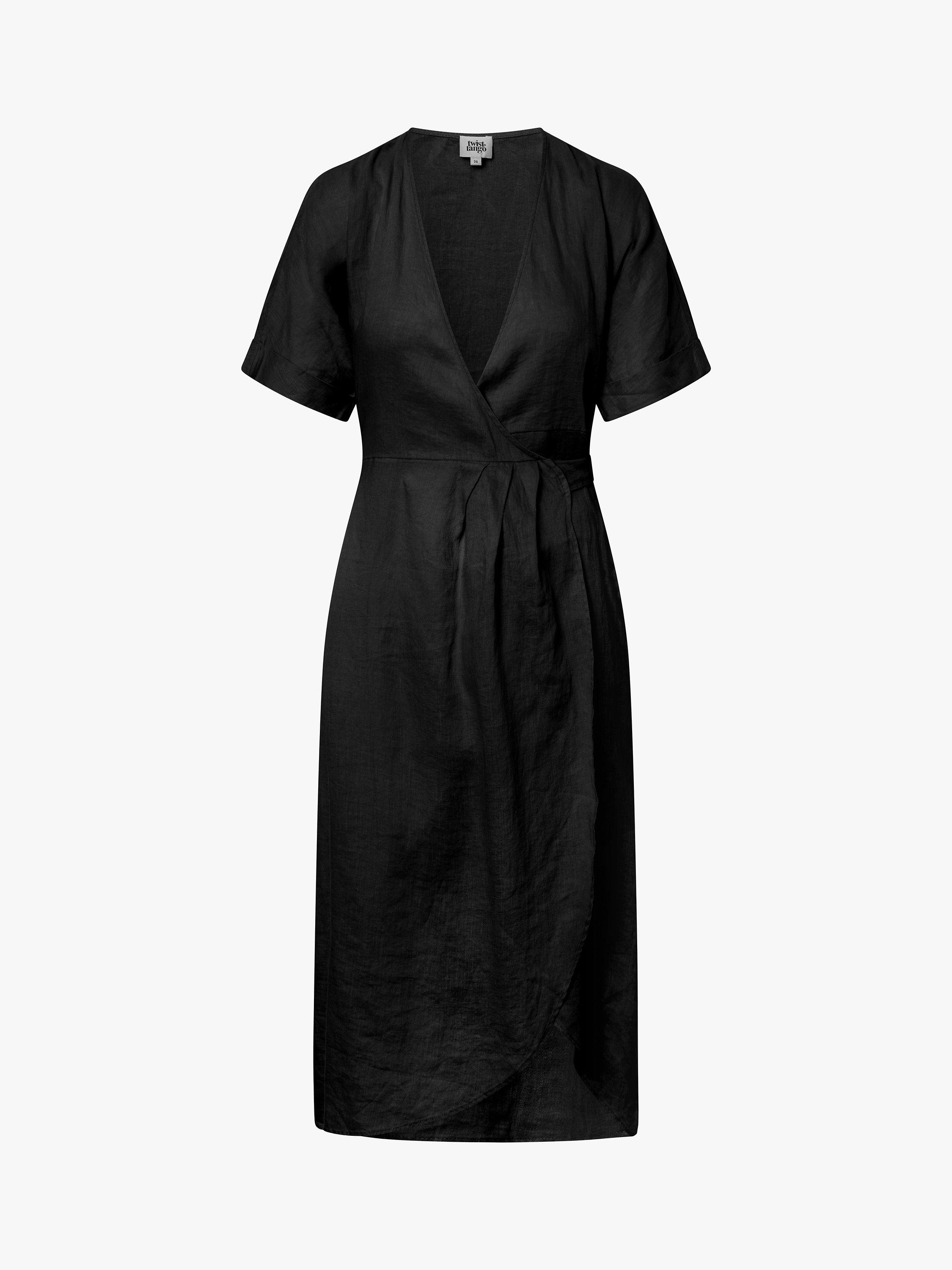 Product image 4 of 5, which shows Twist & Tango Mya Linen Dress, Black, 10