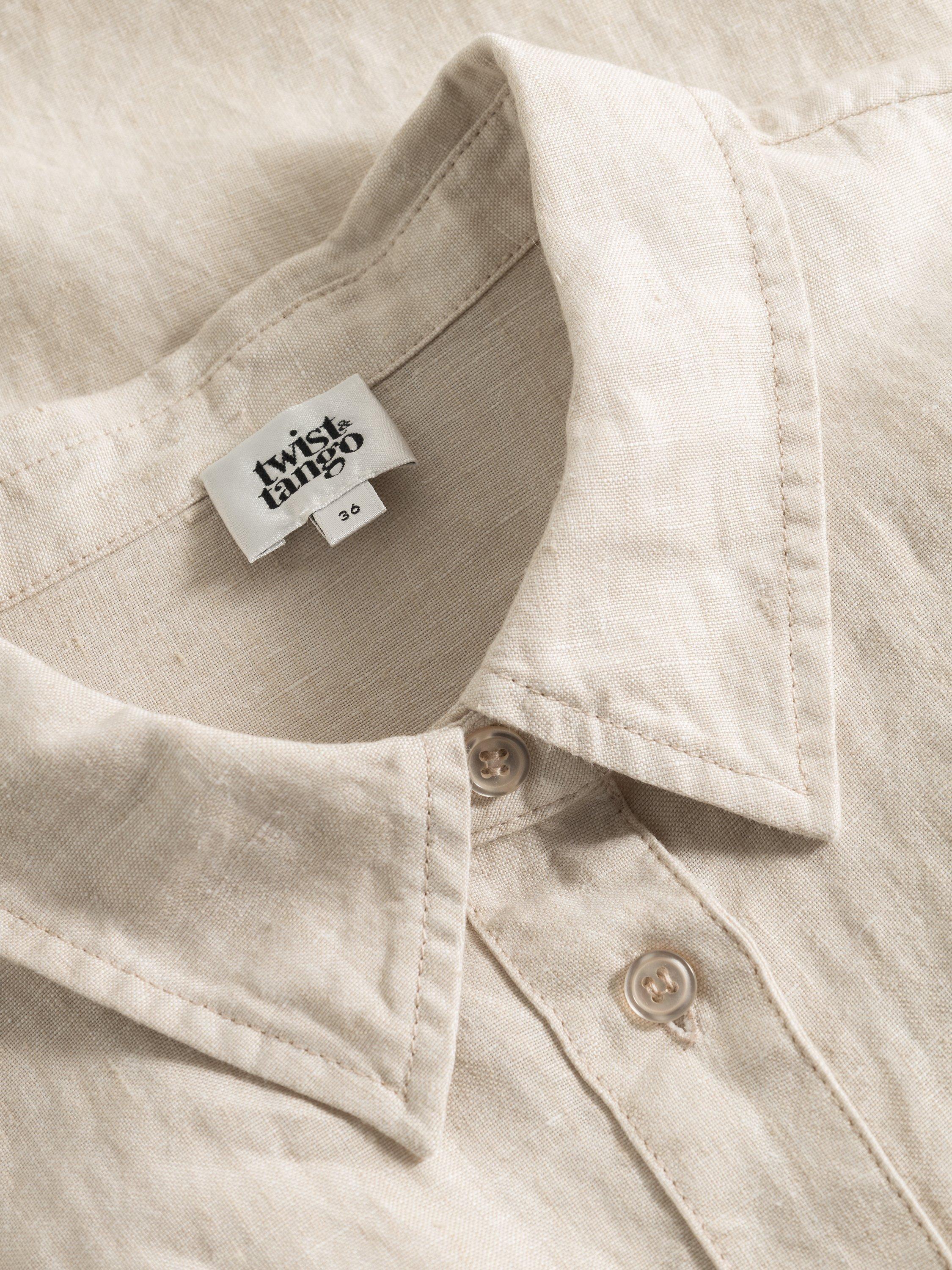 Product image 6 of 6, which shows Twist & Tango Joy Linen Midi Dress, Beige Melange, 10