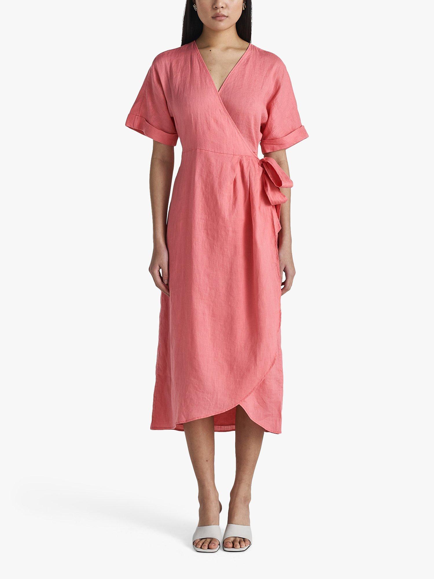 Product image 1 of 5, which shows Twist & Tango Mya Linen Dress, Tea Rose, 10