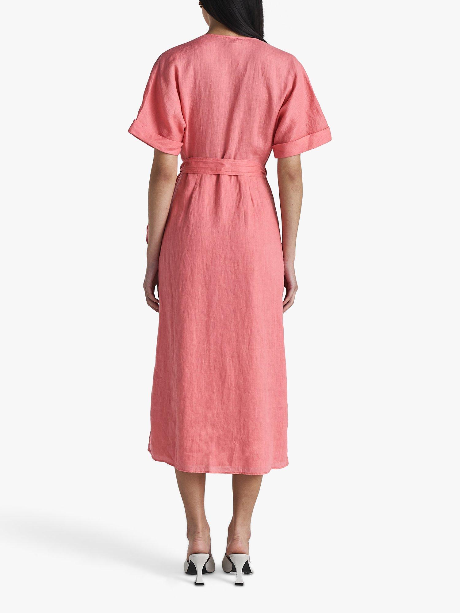 Product image 2 of 5, which shows Twist & Tango Mya Linen Dress, Tea Rose, 10