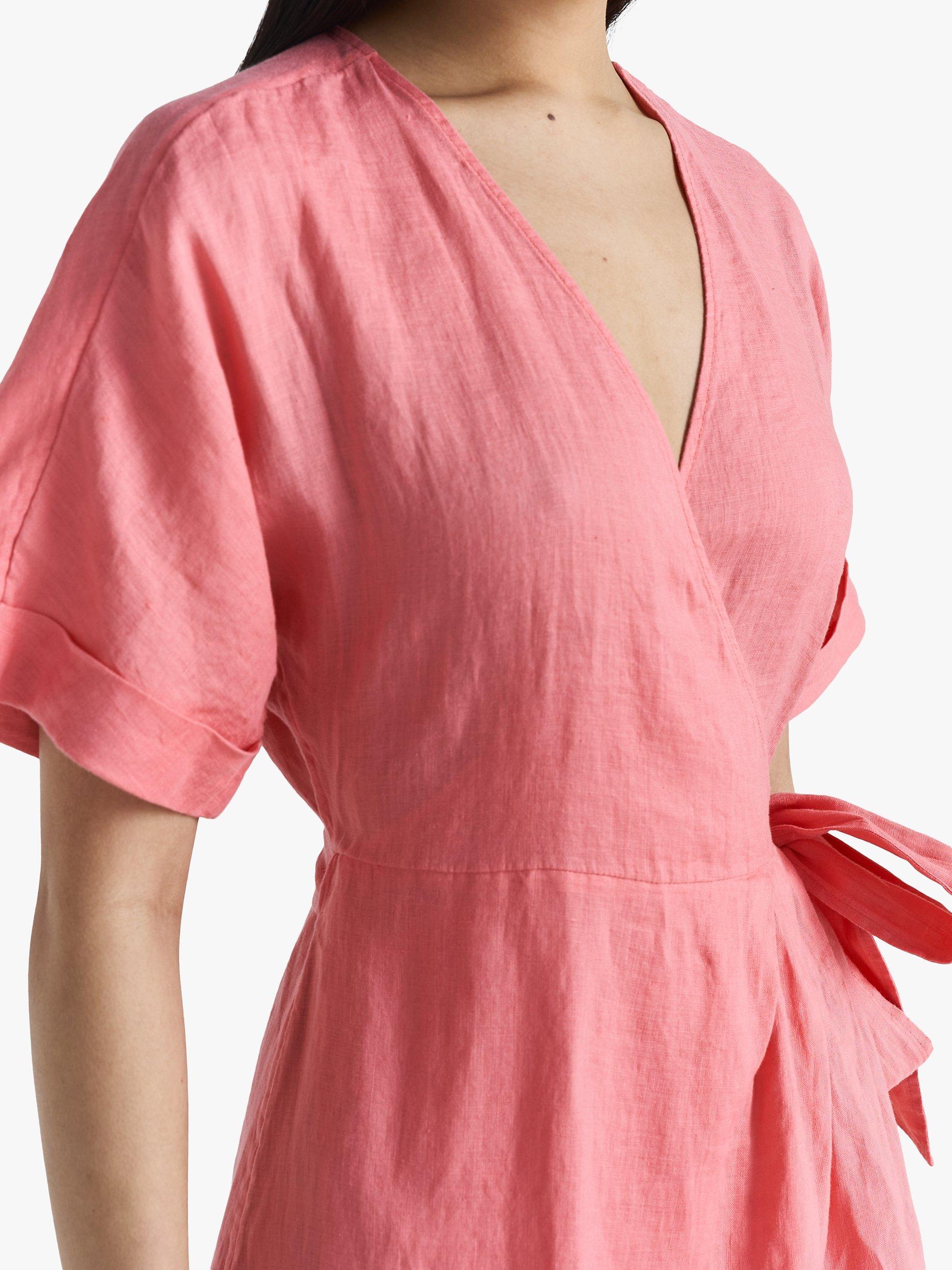 Product image 3 of 5, which shows Twist & Tango Mya Linen Dress, Tea Rose, 10