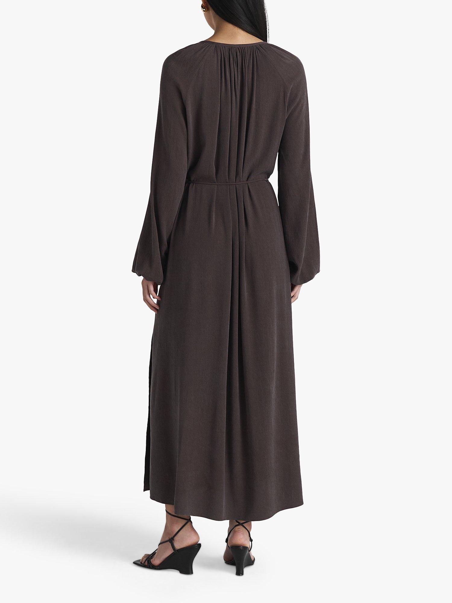 Product image 2 of 6, which shows Twist & Tango Kamryn V Neck Midi Dress, Dark Brown, M