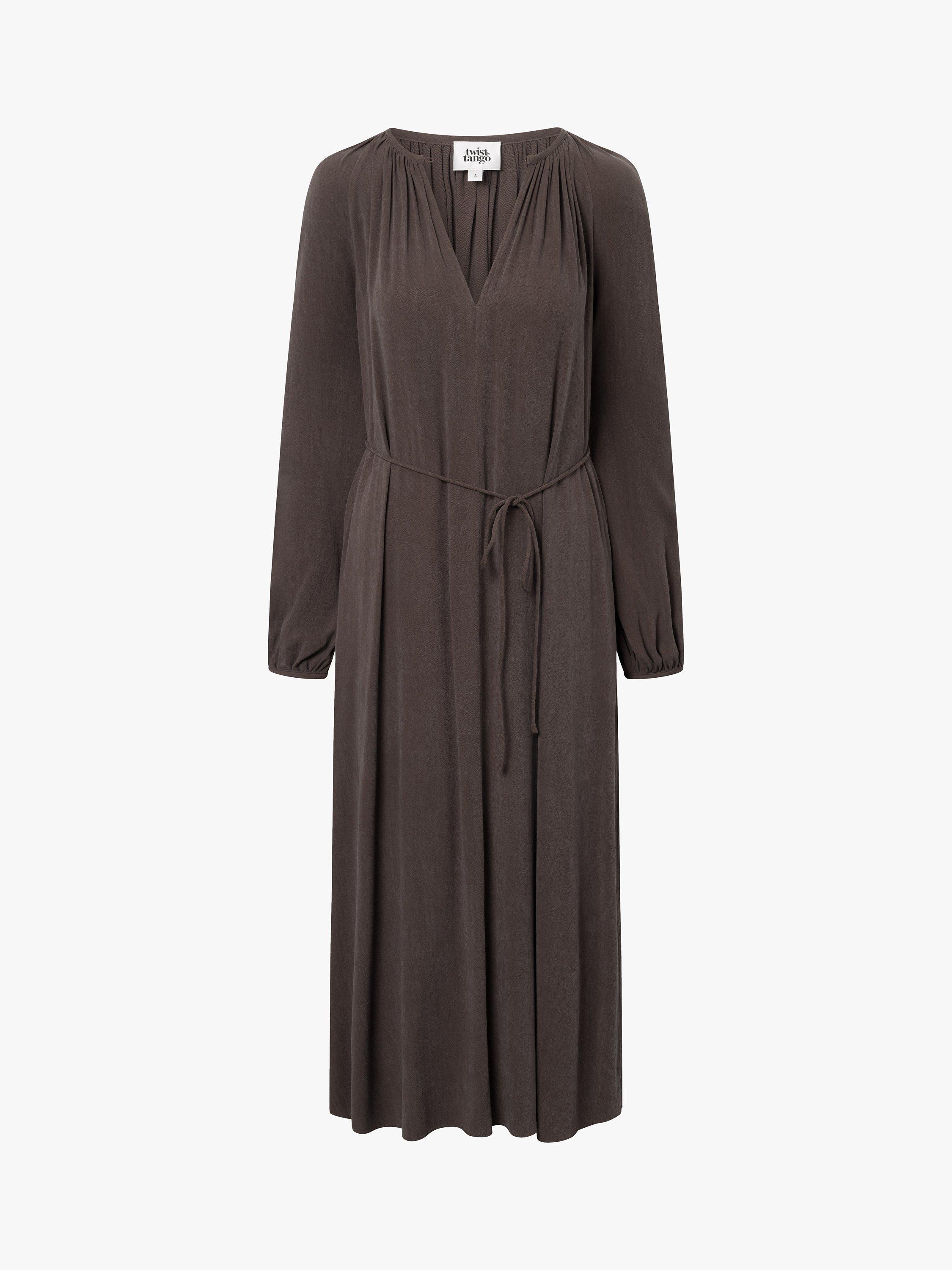 Product image 5 of 6, which shows Twist & Tango Kamryn V Neck Midi Dress, Dark Brown, M
