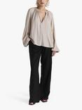 Twist & Tango Sarai Relaxed Draped Blouse, Greige