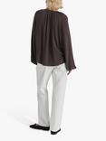 Twist & Tango Sarai Relaxed Draped Blouse, Dk Brown