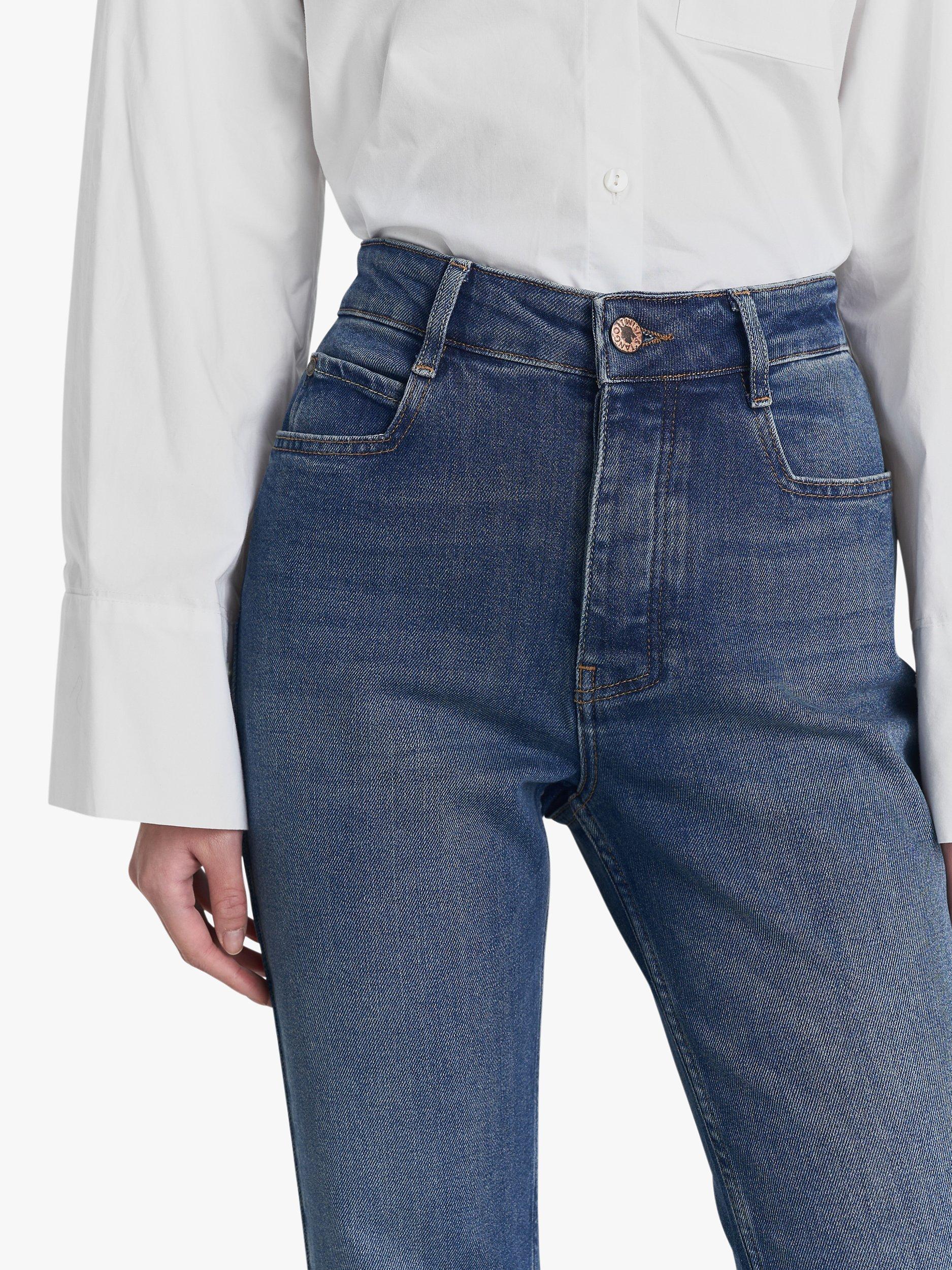 Product image 3 of 4, which shows Twist & Tango Sally High Waist Straight Leg Jeans, Dark Blue Wash, 25R