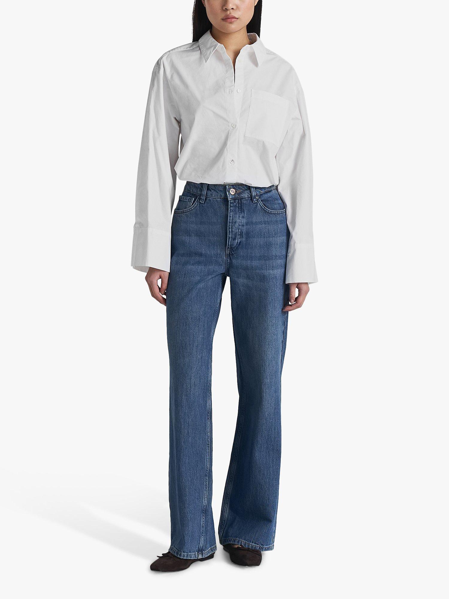 Product image 1 of 6, which shows Twist & Tango Tori Classic Rigid Jeans, Dk Blue Wash, 25R