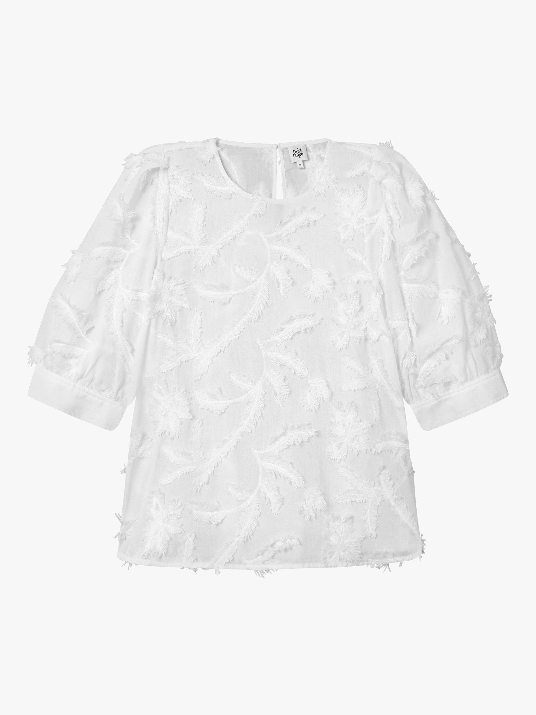 Product image 4 of 4, which shows Twist & Tango Marla Embroided Blouse, White, 12