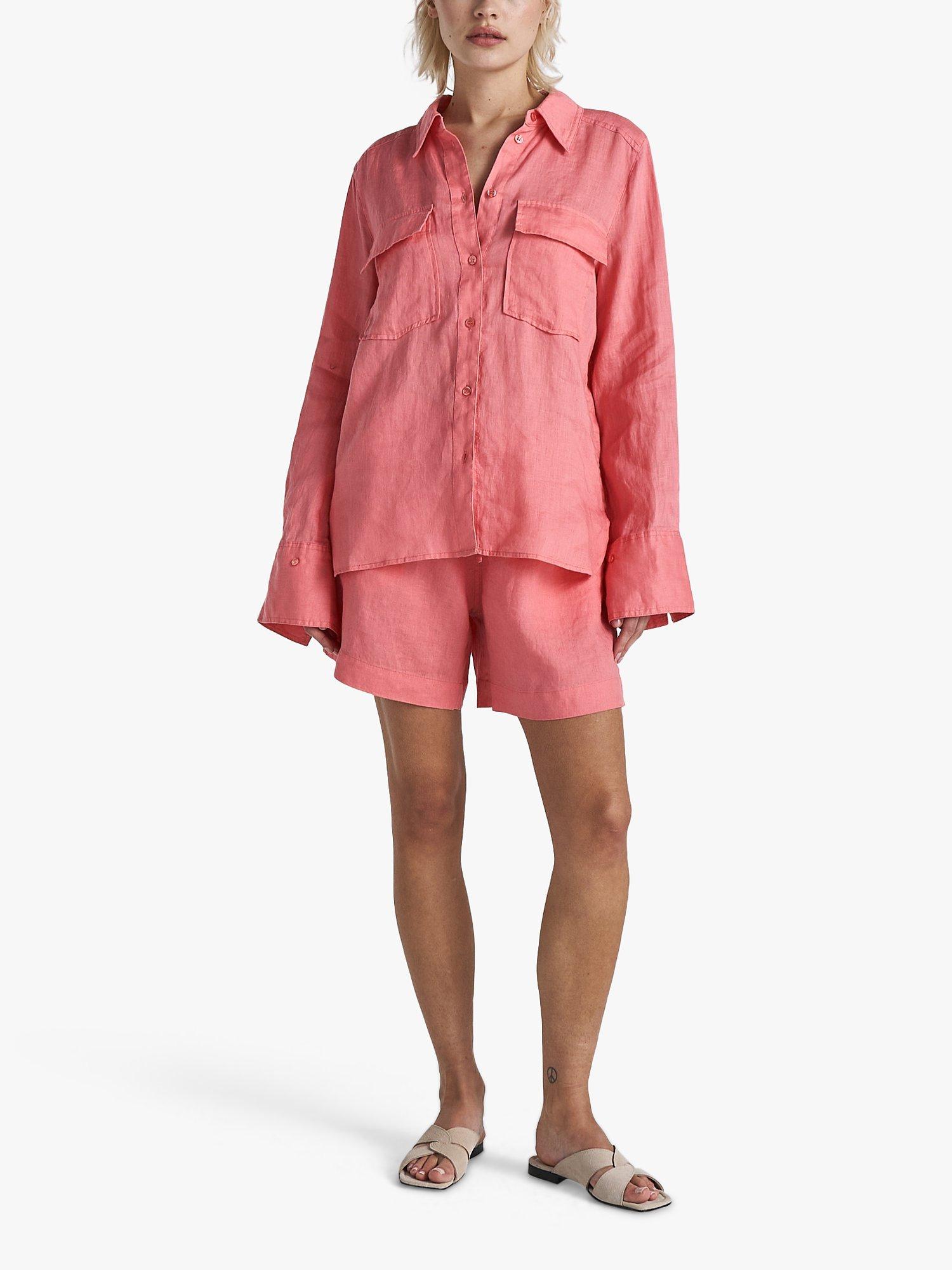 Product image 1 of 5, which shows Twist & Tango Cassidy Linen Shirt, Tea Rose, 8