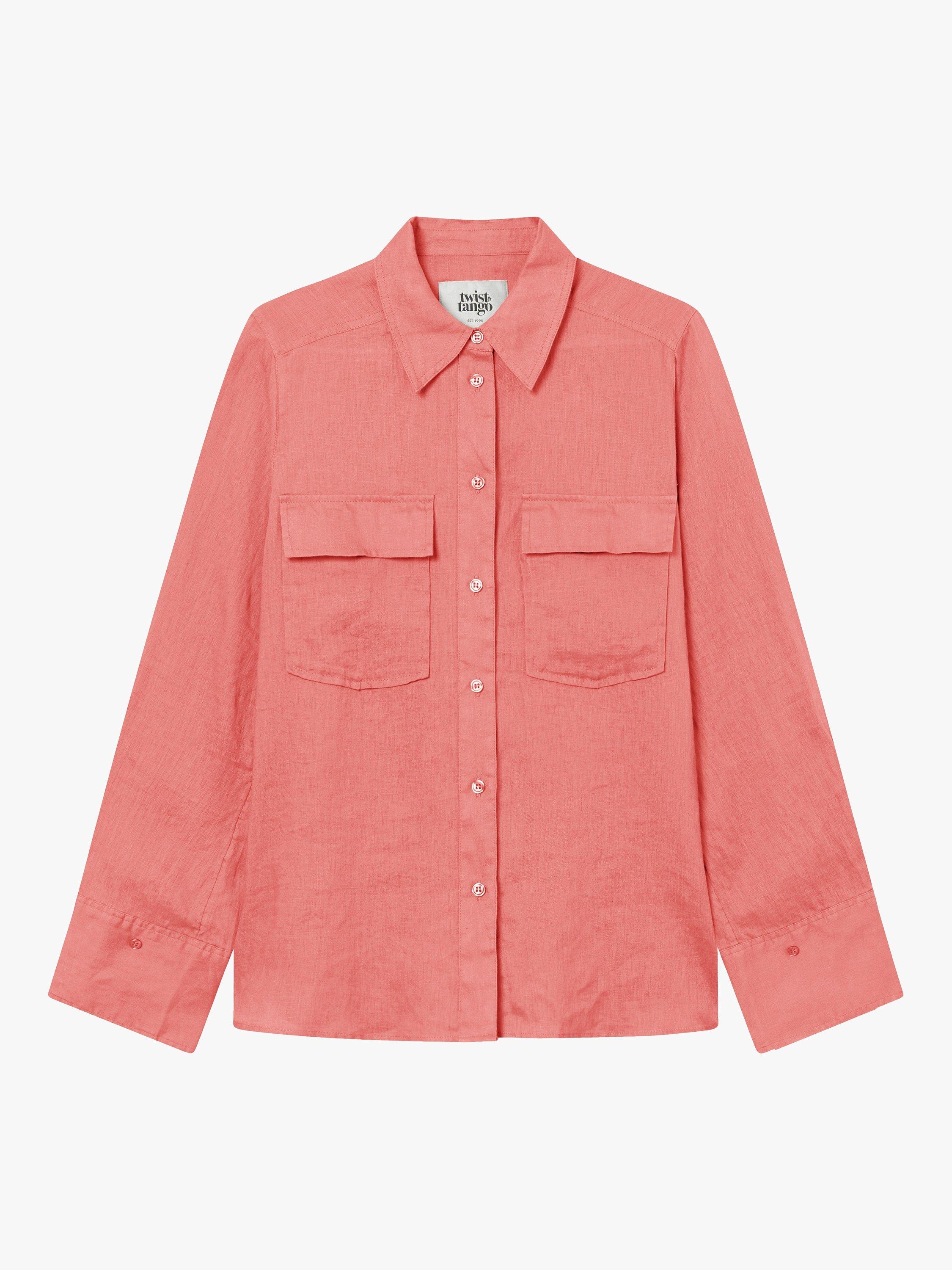 Product image 4 of 5, which shows Twist & Tango Cassidy Linen Shirt, Tea Rose, 8