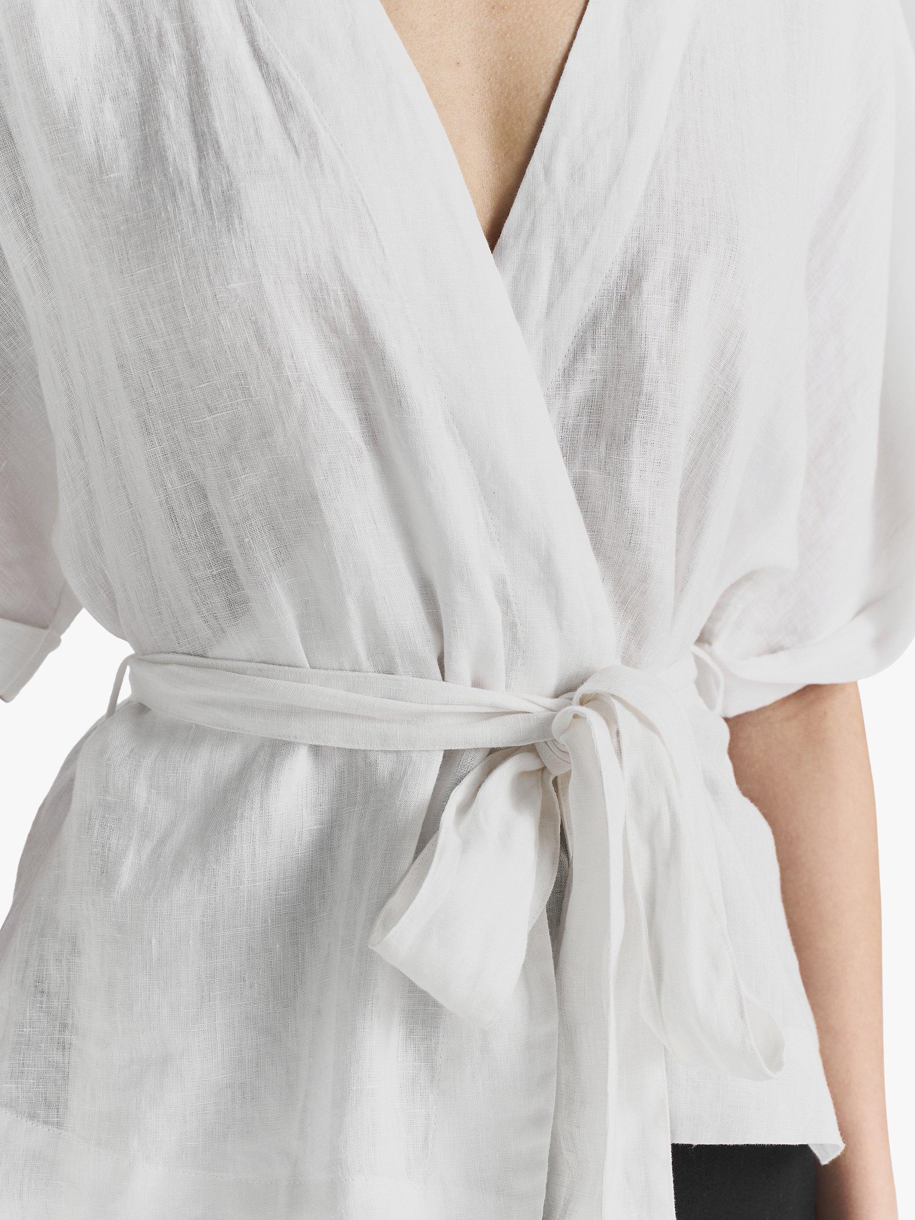 Product image 3 of 5, which shows Twist & Tango Reese Linen Top, White, 16