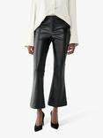 Twist & Tango Cornelia Faux Leather Cropped Kick Flare Trousers, Black