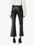 Twist & Tango Cornelia Faux Leather Cropped Kick Flare Trousers, Black