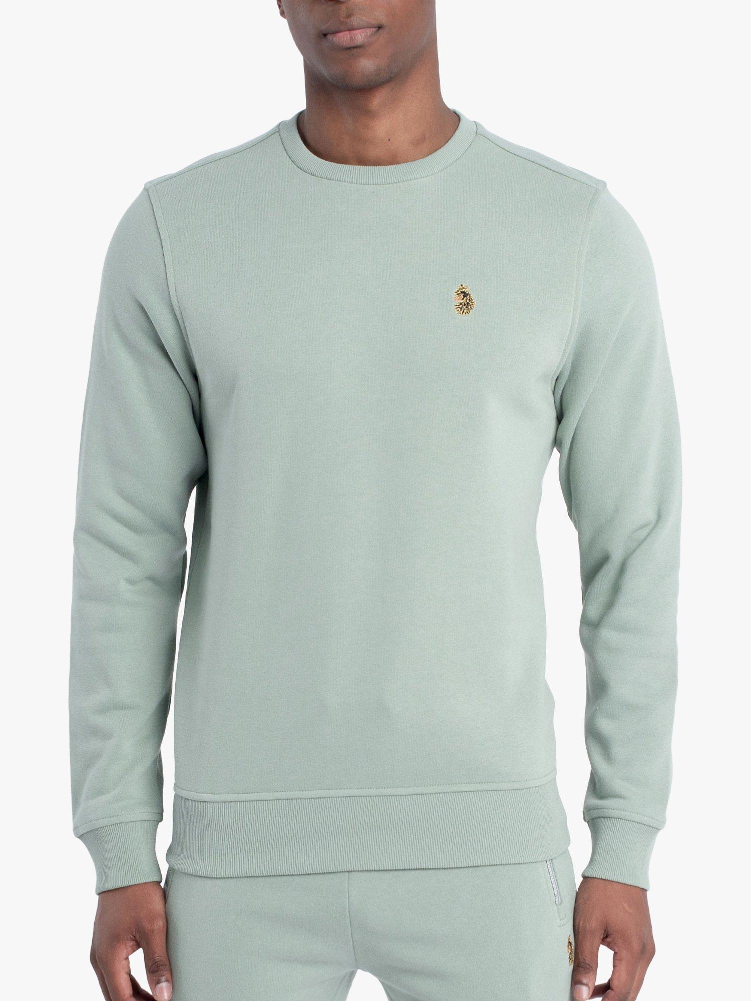 LUKE 1977 Essential Crew Neck Jumper, Jade
