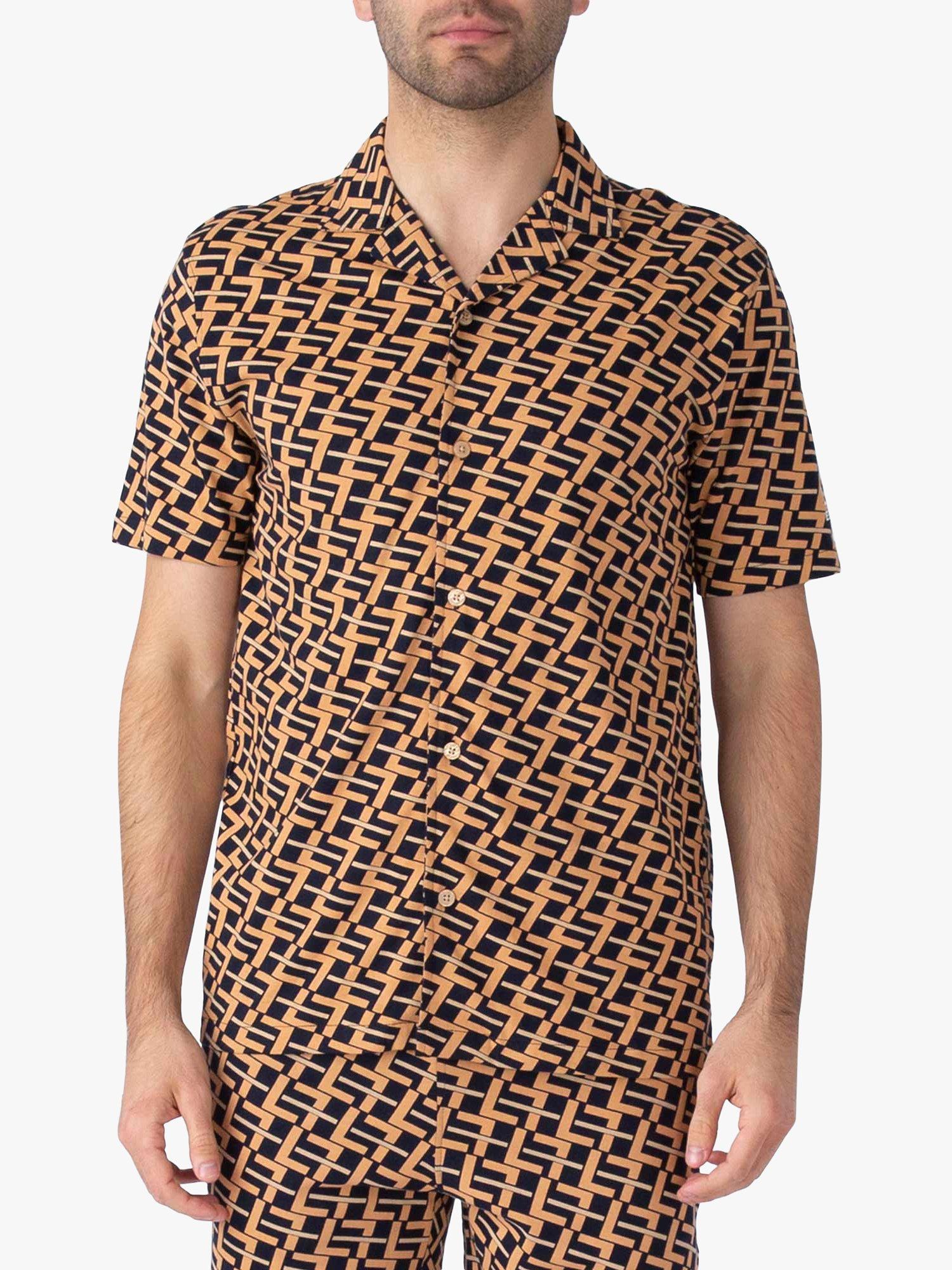 LUKE 1977 Trinidad Geometric Print Shirt, Apricot/Multi