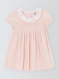 John Lewis Heirloom Collection Baby Pima Cotton Smocked Dress, Pink