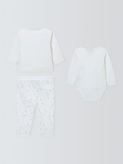 John Lewis Heirloom Collection Baby Bodysuit, Leggings and Reversible Jacket Set - view 2, White