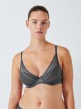 John Lewis Felicity Padded Plunge Bra, Graphite Grey