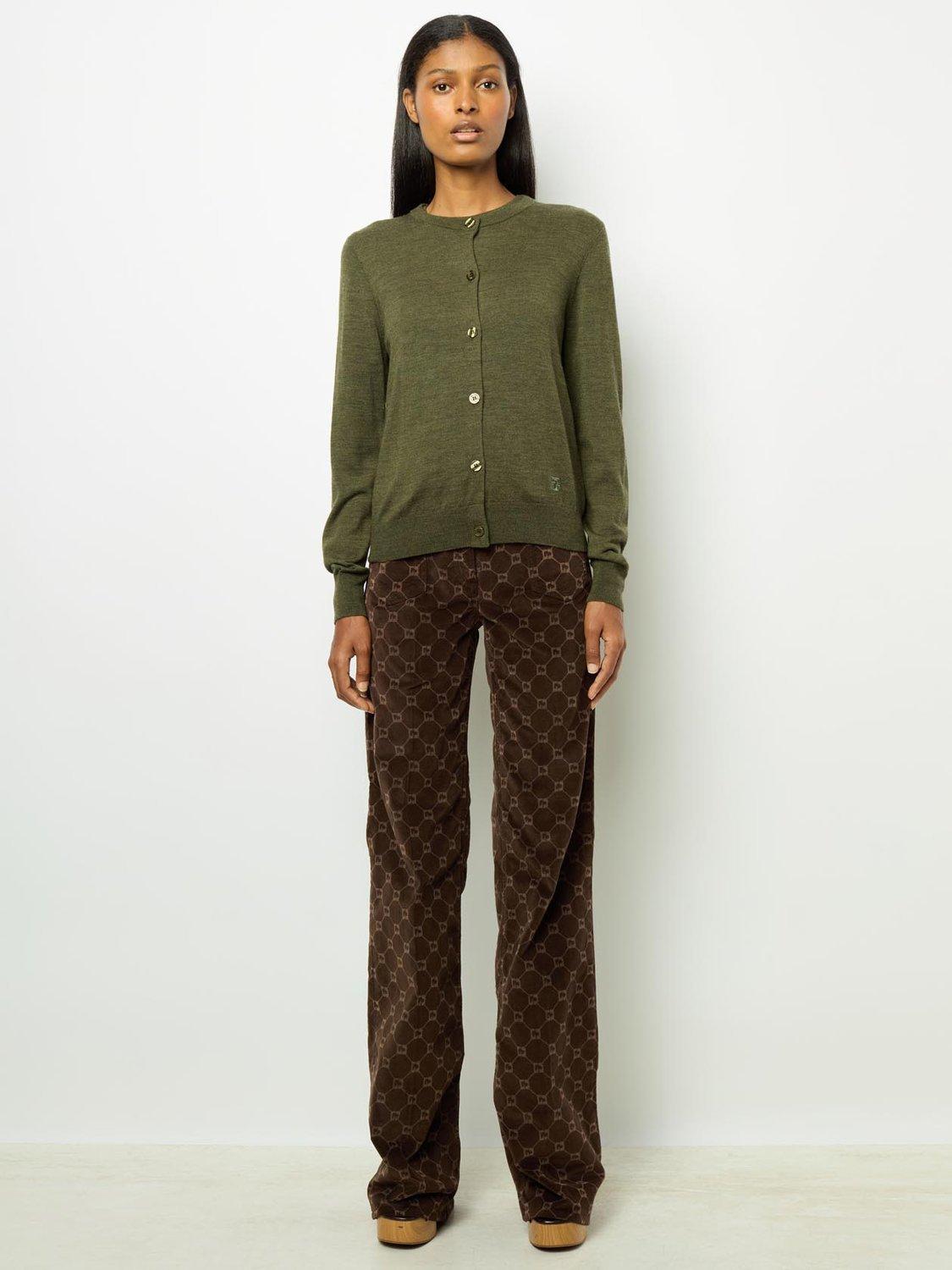 Gerard Darel Lyane Merino Wool Cardigan, Khaki, 6
