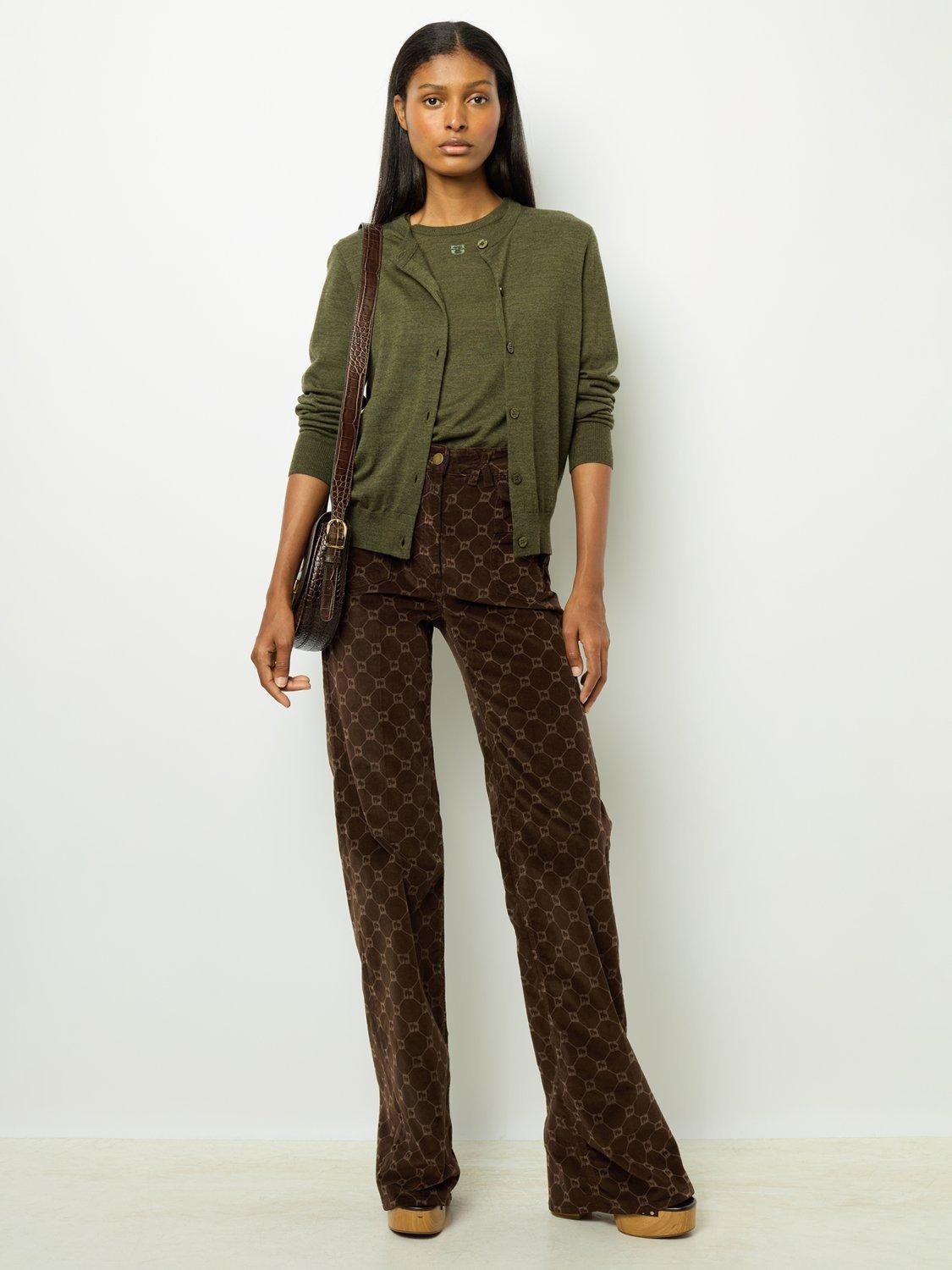 Gerard Darel Lyane Merino Wool Cardigan, Khaki, 6