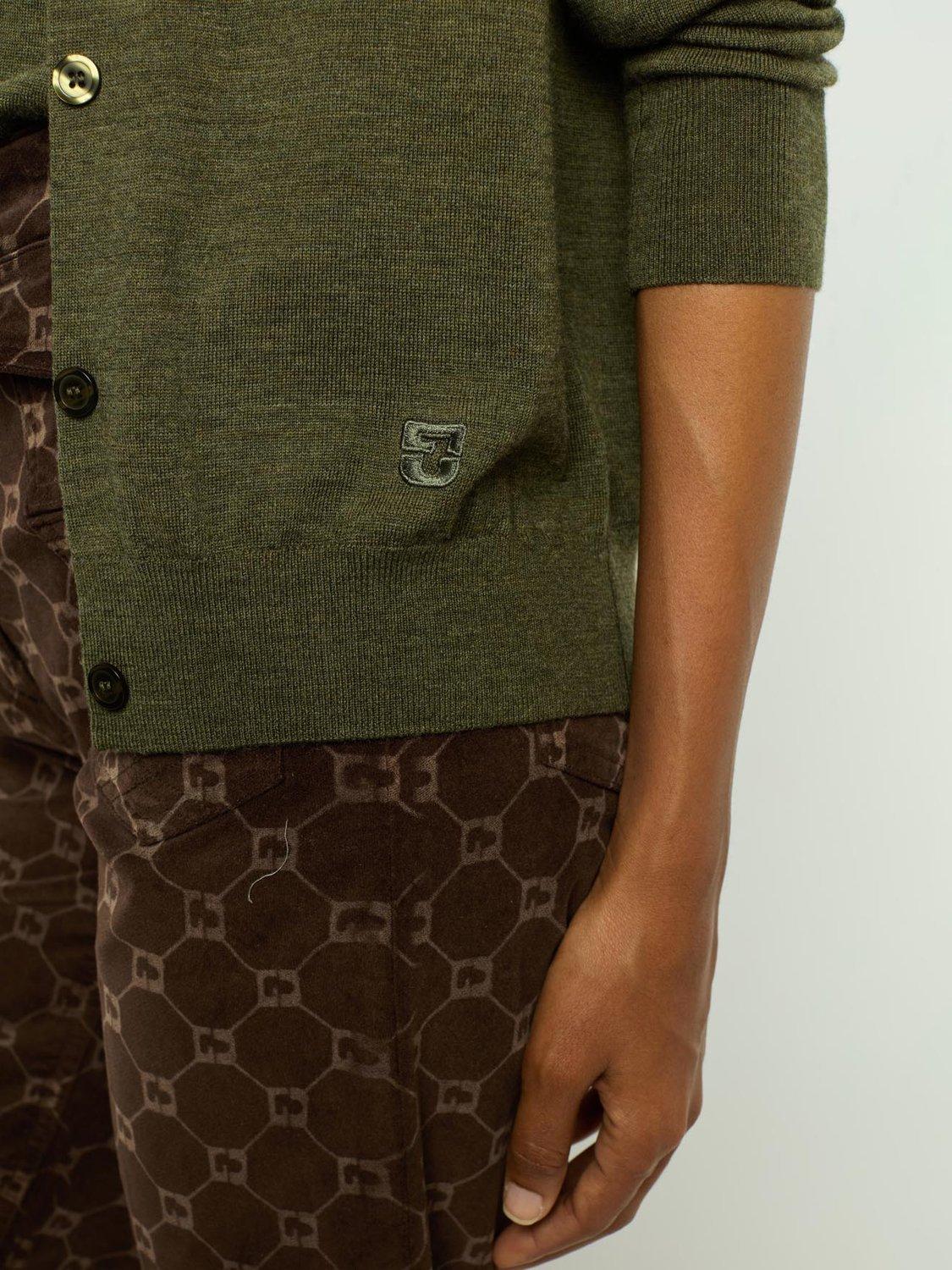 Gerard Darel Lyane Merino Wool Cardigan, Khaki, 6