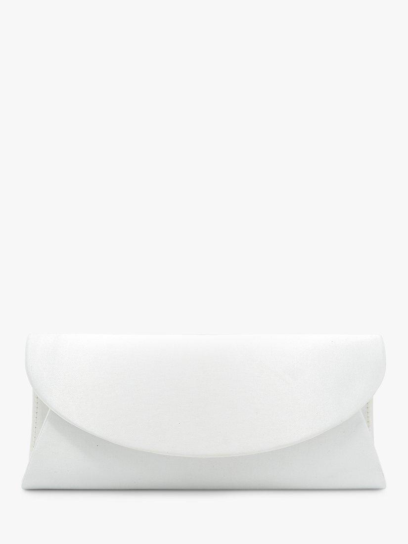 Product image 1 of 3, which shows Paradox London Domina Satin Clutch Bag, Ivory