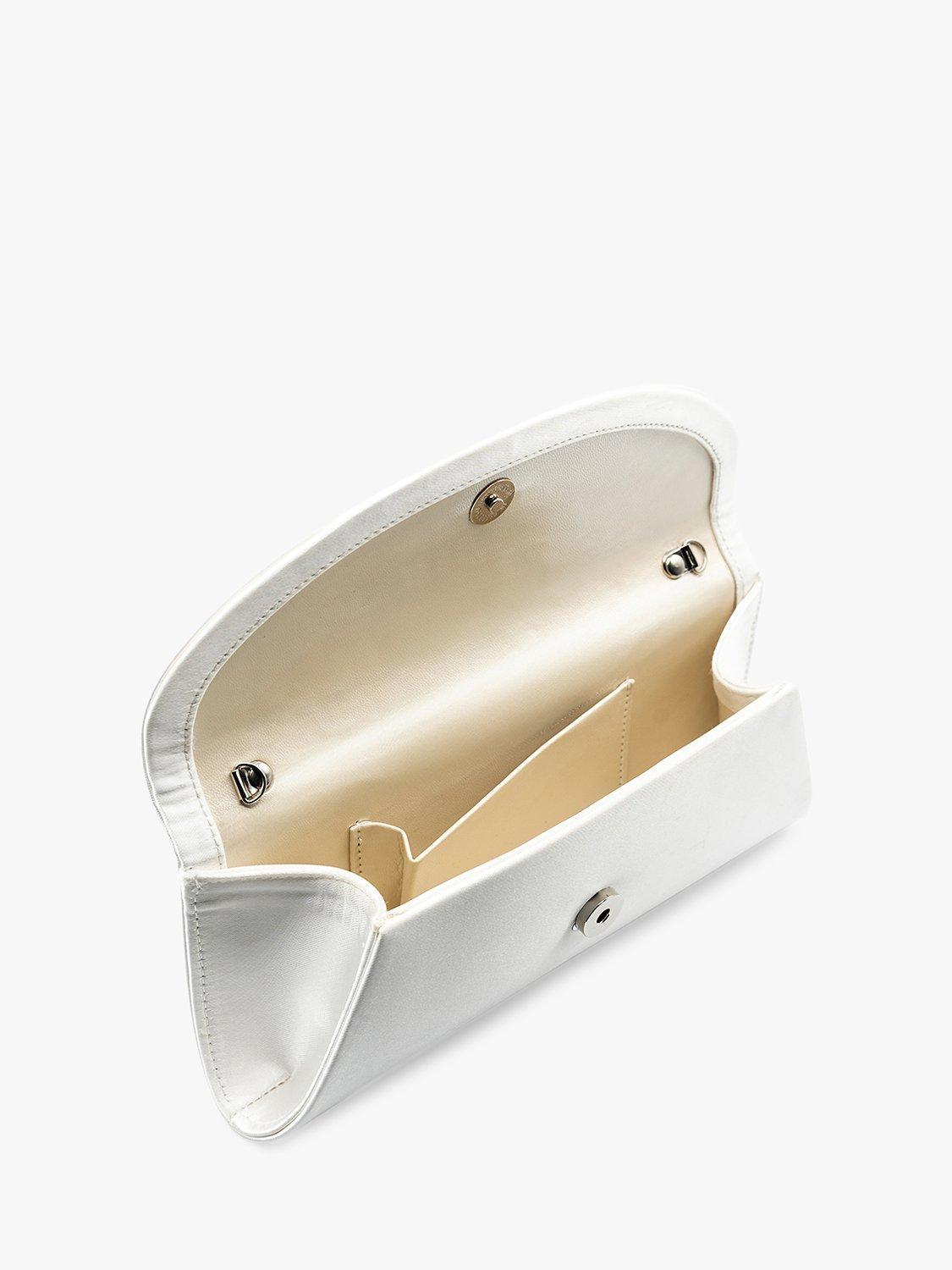 Product image 3 of 3, which shows Paradox London Domina Satin Clutch Bag, Ivory