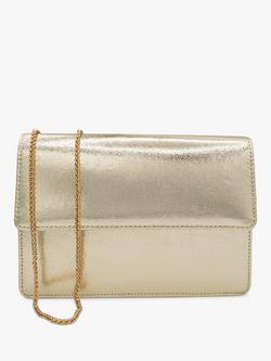 Paradox London Darlene Metallic Clutch Bag, Champagne
