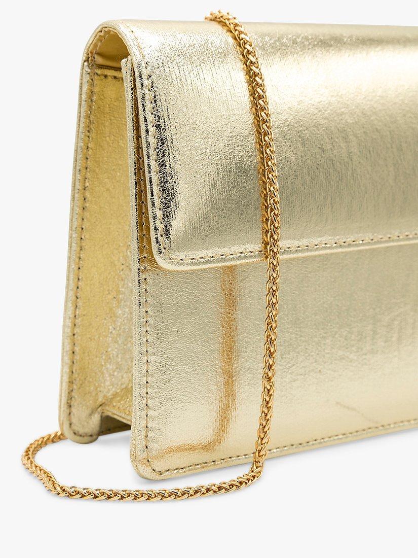 Product image 2 of 3, which shows Paradox London Darlene Metallic Clutch Bag, Champagne