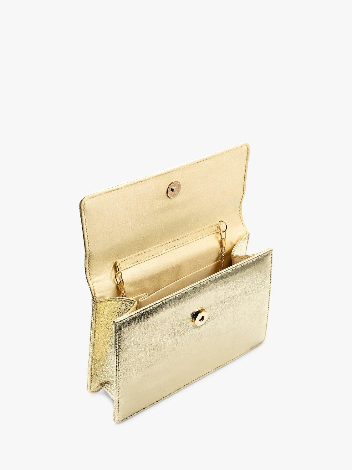 Product image 3 of 3, which shows Paradox London Darlene Metallic Clutch Bag, Champagne