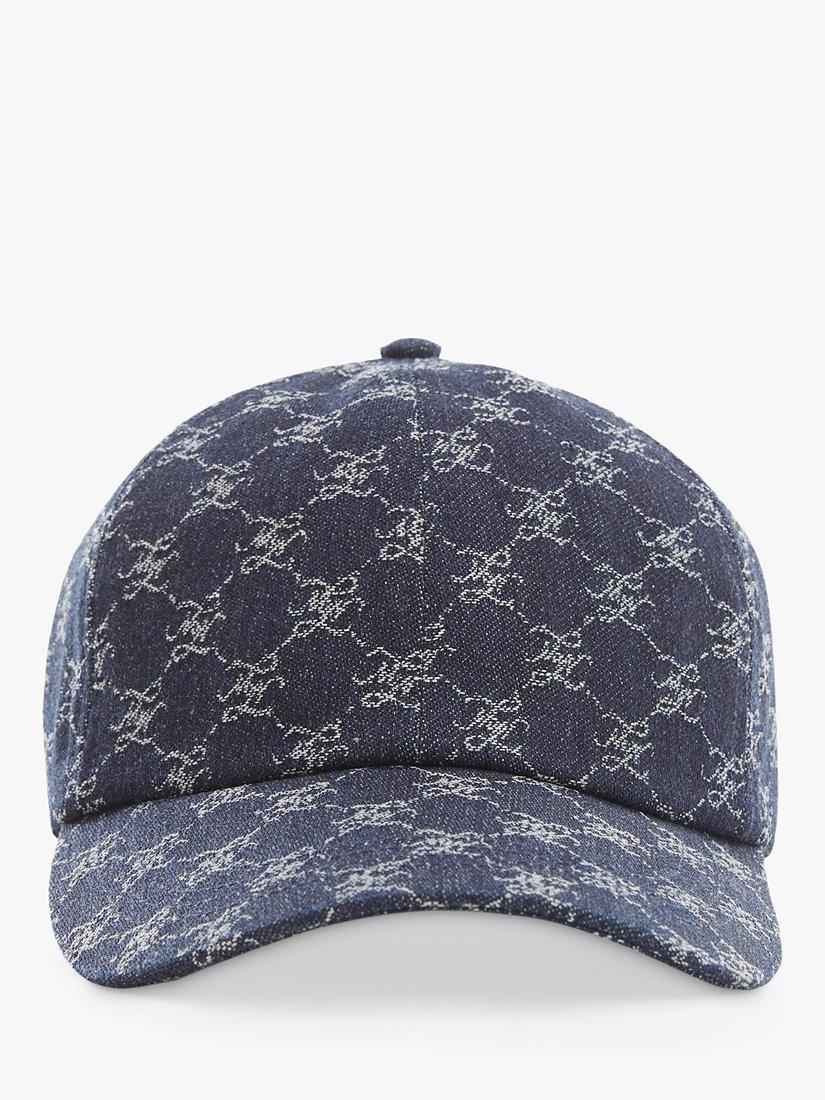 Mango Jack Logo Print Denim Baseball Cap, Dark Blue