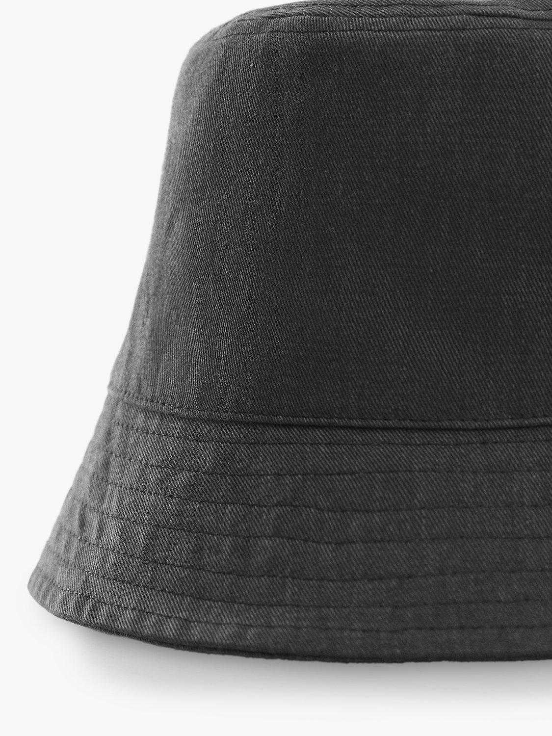 Mango Izzie Denim Bucket Hat, Black, One Size