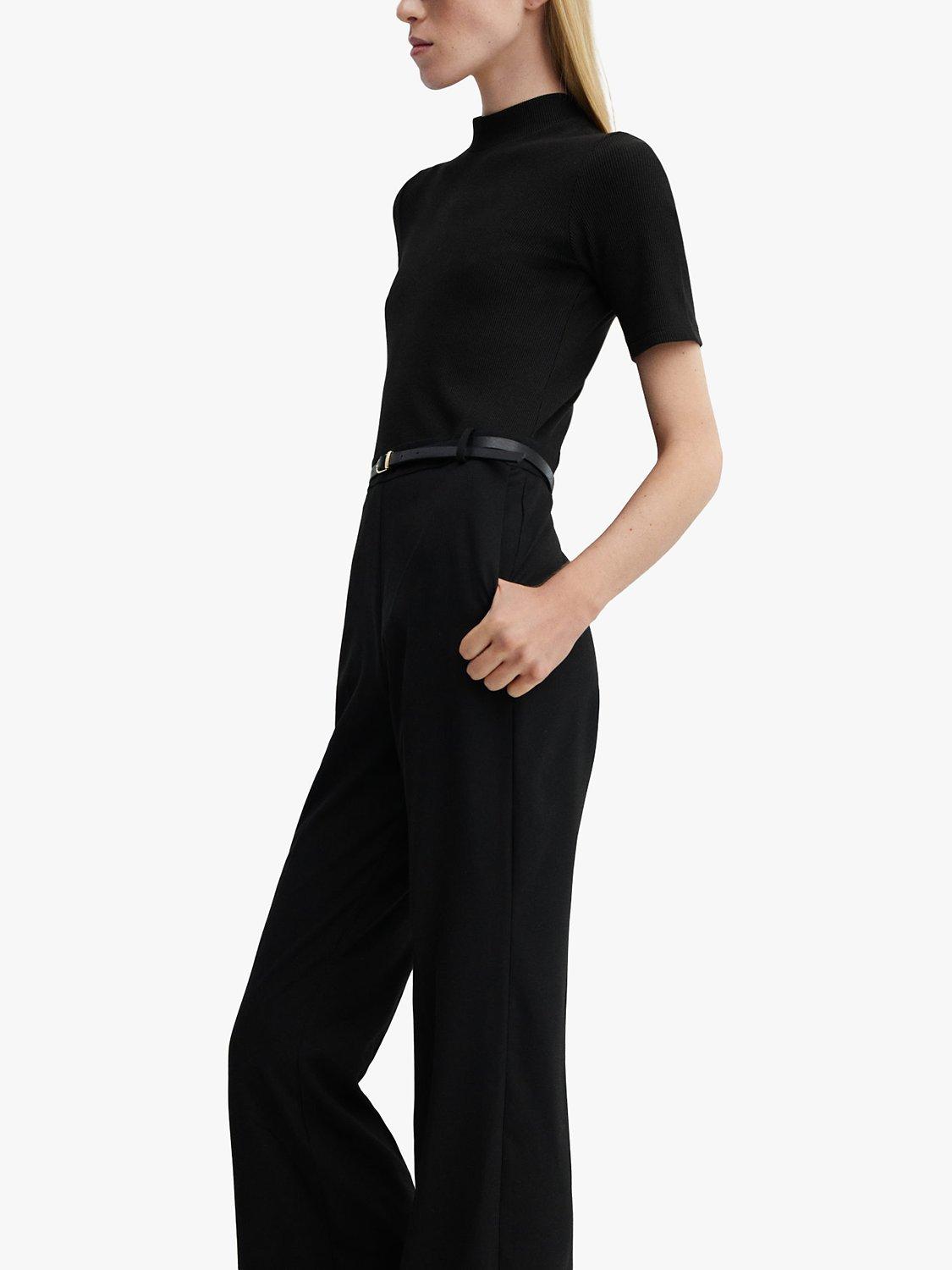 Short sleeve jumpsuit black on sale