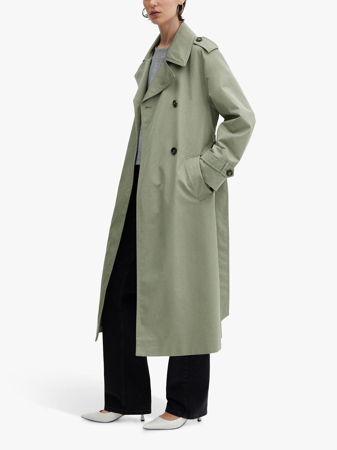Mango Angela Wrap Detail Trench Coat, Khaki