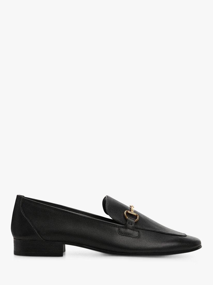 Mango Sino Leather Metallic Detail Loafers