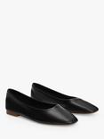 Mango Sua Leather Ballerina Pumps