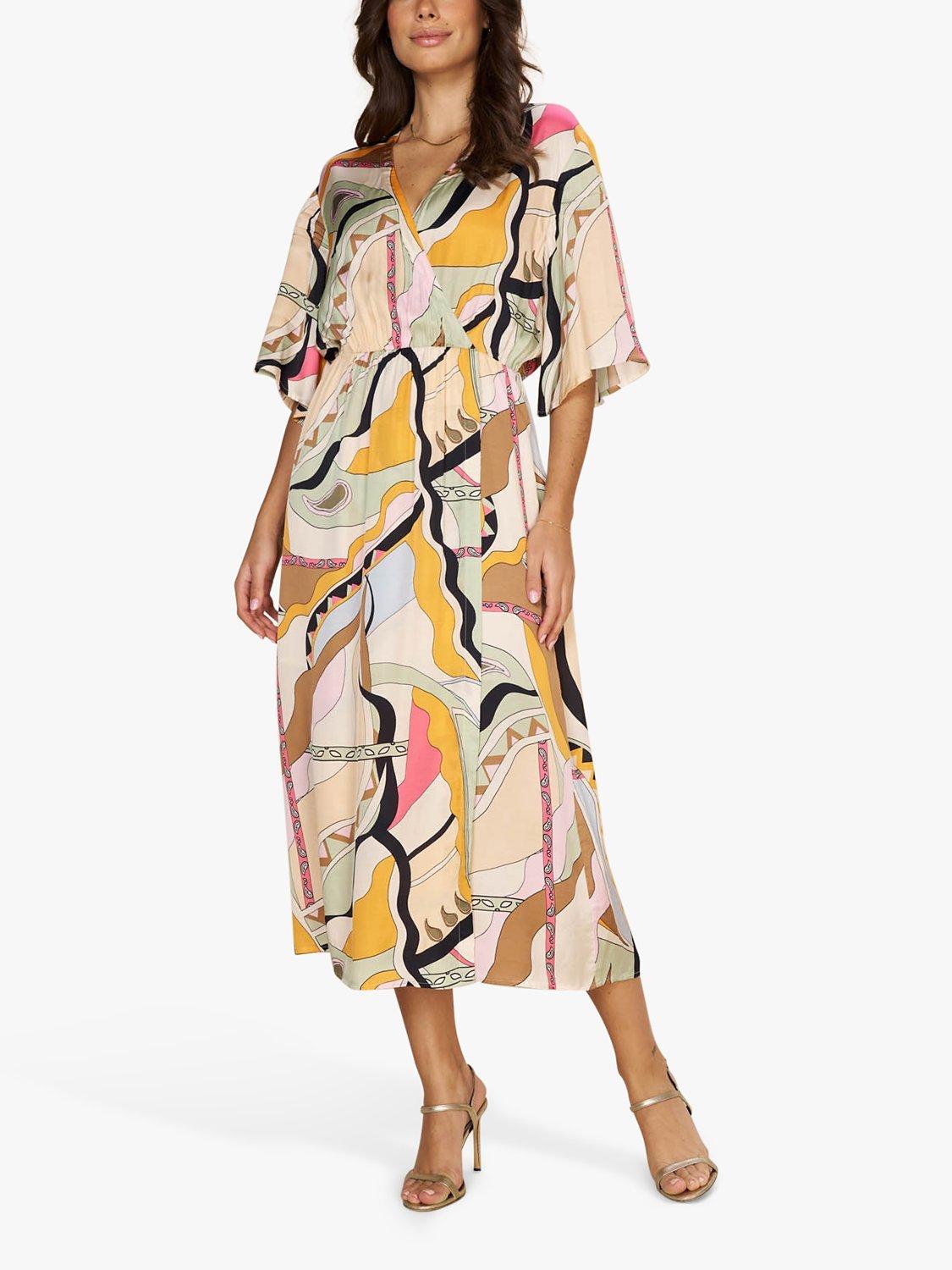MOS MOSH Alohi Pictus Print Dress, Smoke Green/Multi