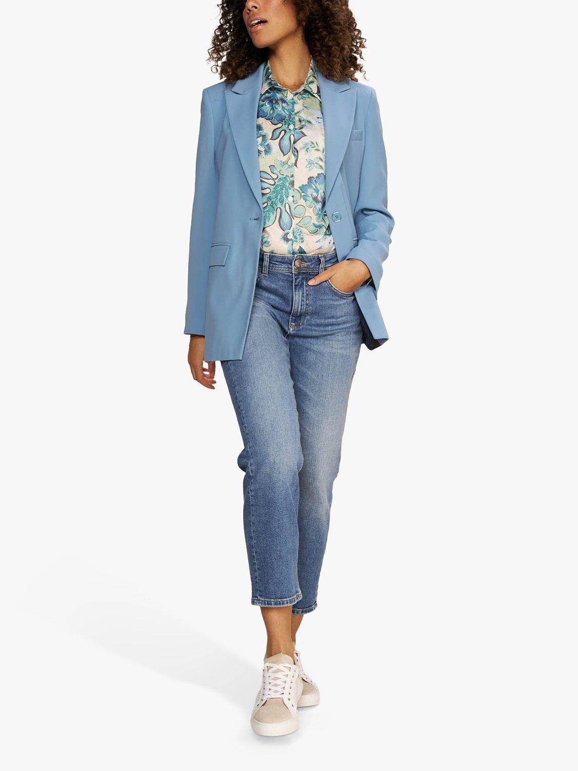 Product image 1 of 7, which shows MOS MOSH Elly Kyoto Boyfriend Jeans, Mid Blue, 33R