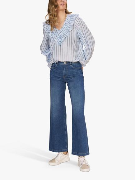MOS MOSH Dara Stina Flared Jeans, Dark Blue, Dark Blue