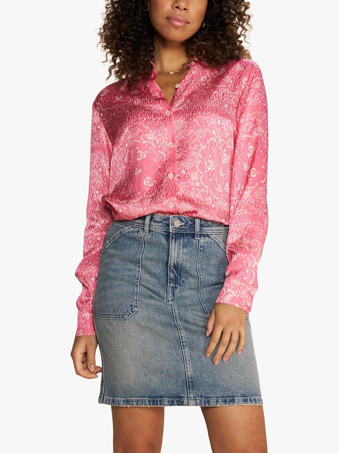 Product image 1 of 4, which shows MOS MOSH Taylar Long Sleeve Shirt, Camellia Rose, XS