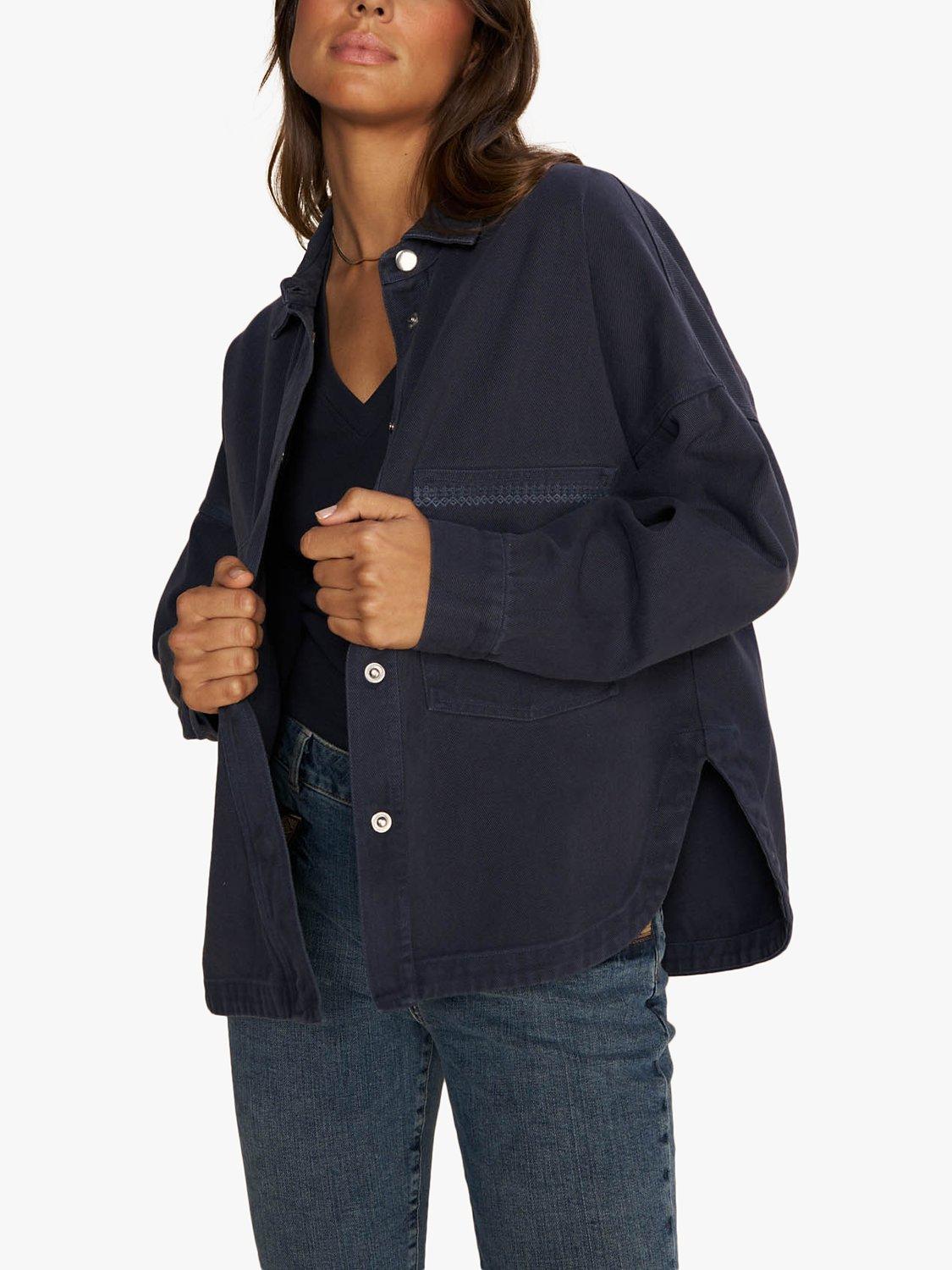 MOS MOSH Tia Embroidered Denim Shirt, Salute Navy