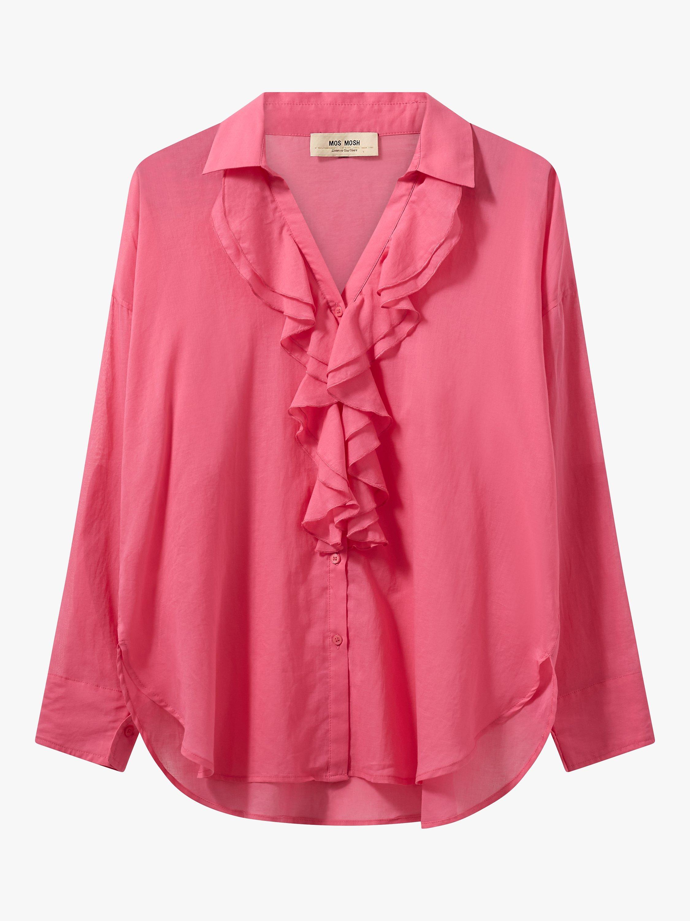Product image 2 of 6, which shows MOS MOSH Jelena Voile Ruffle Shirt, Camellia Rose, S