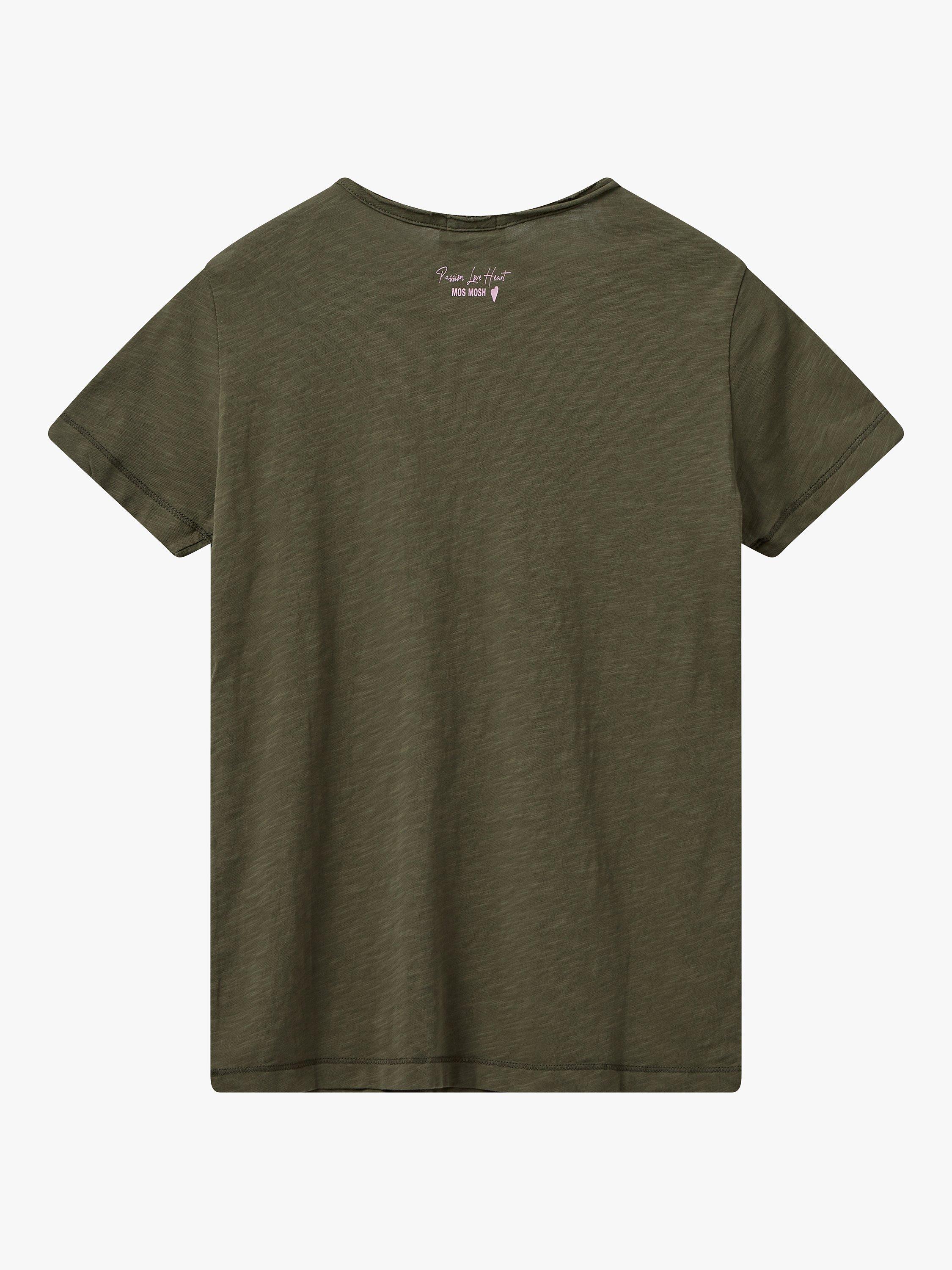 Product image 3 of 3, which shows MOS MOSH Astin Basic Organic Cotton T-Shirt, Burnt Olive, XL