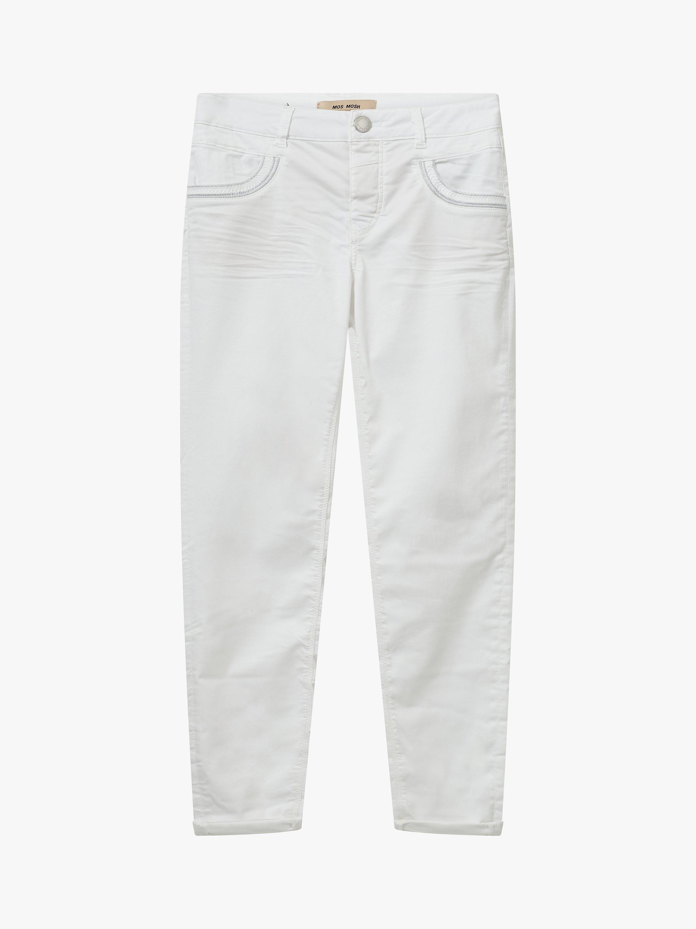 Product image 3 of 4, which shows MOS MOSH Naomi Tapered Trousers, White, 25R