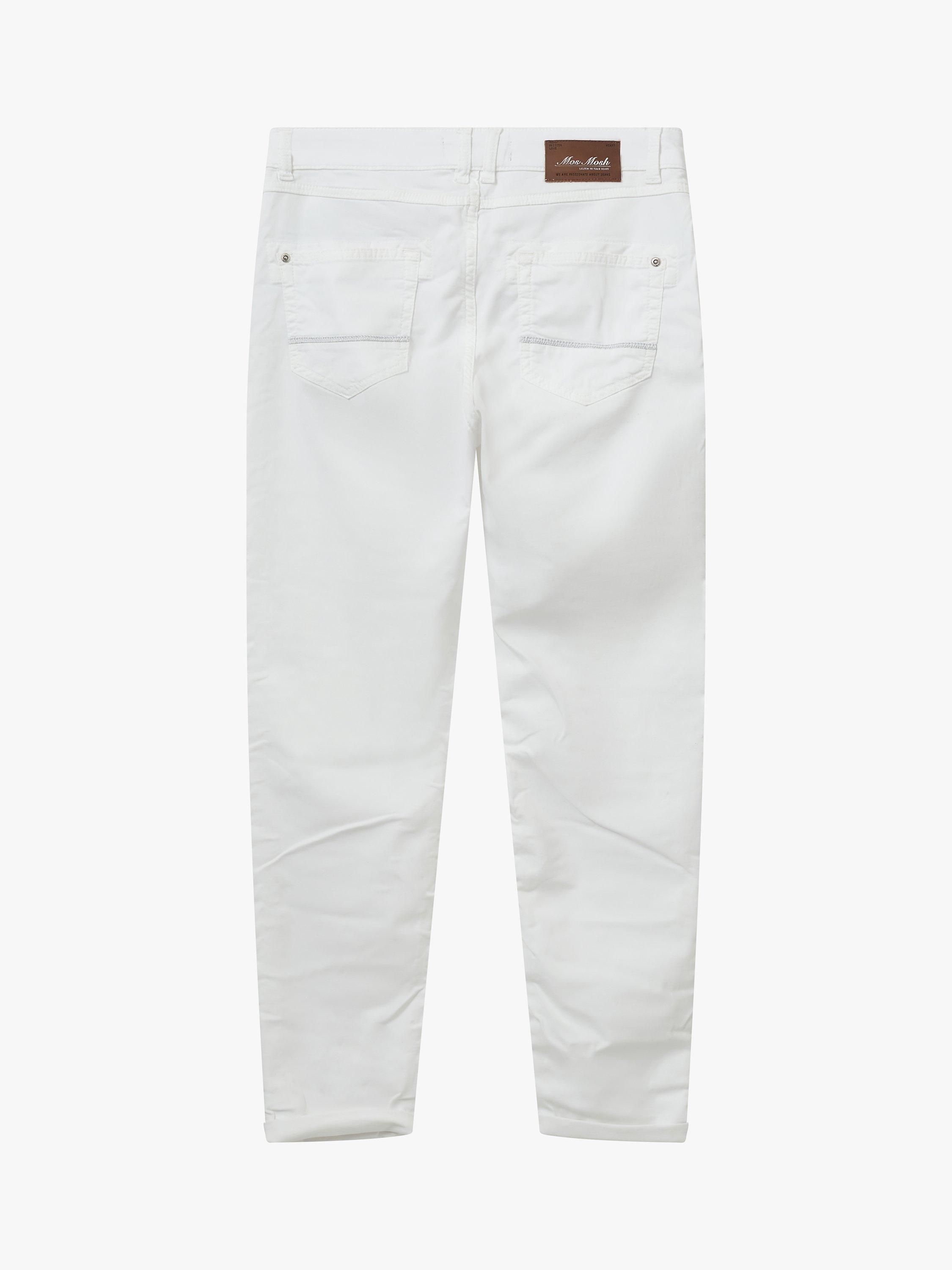Product image 4 of 4, which shows MOS MOSH Naomi Tapered Trousers, White, 25R