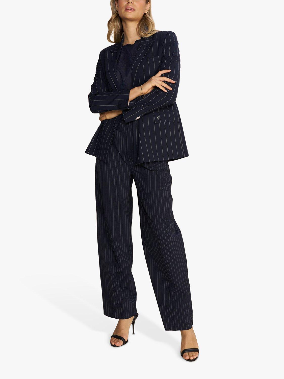 MOS MOSH Arven Roy Pinstripe Trousers, Salute Navy
