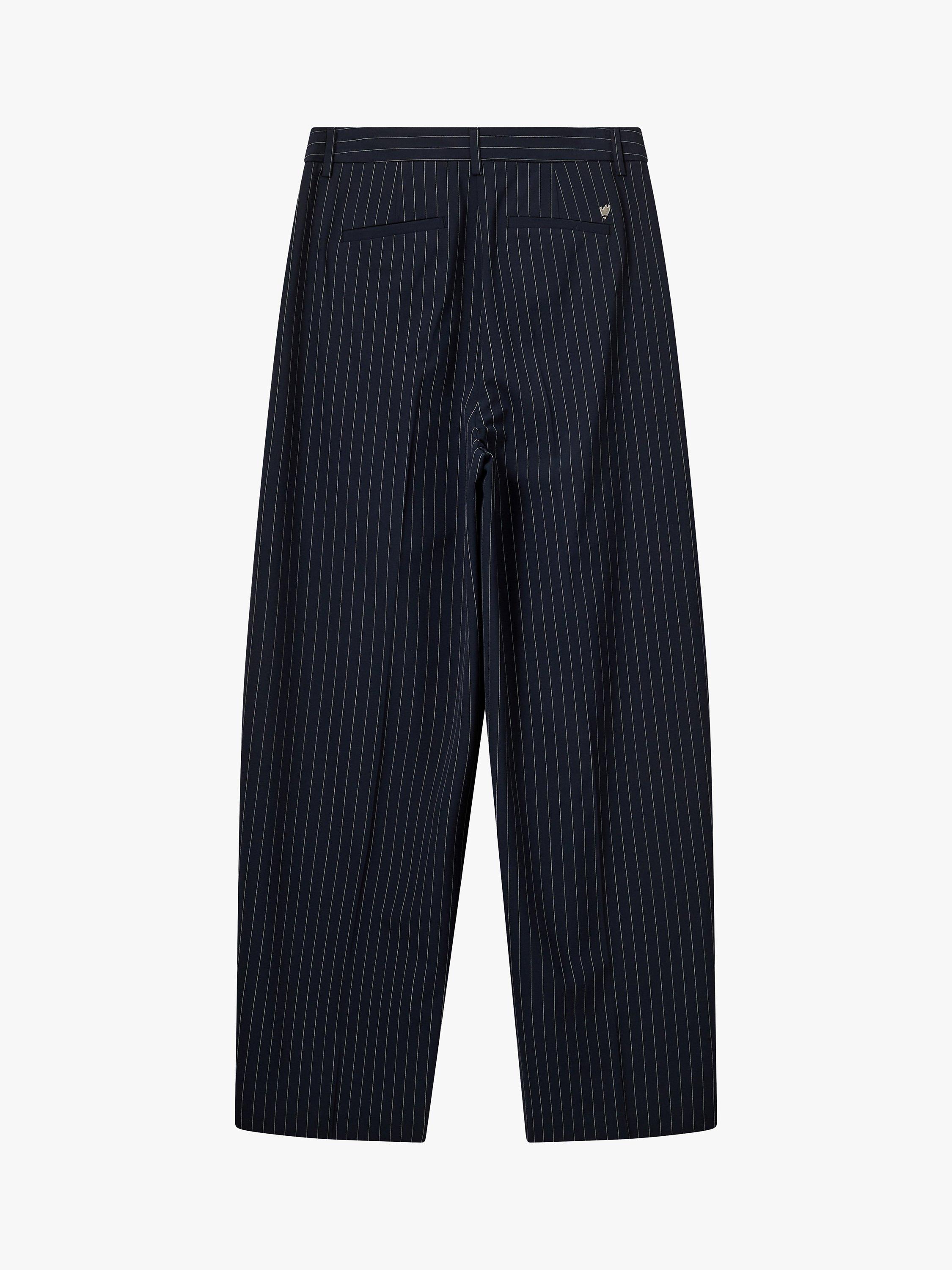 MOS MOSH Arven Roy Pinstripe Trousers, Salute Navy, 12